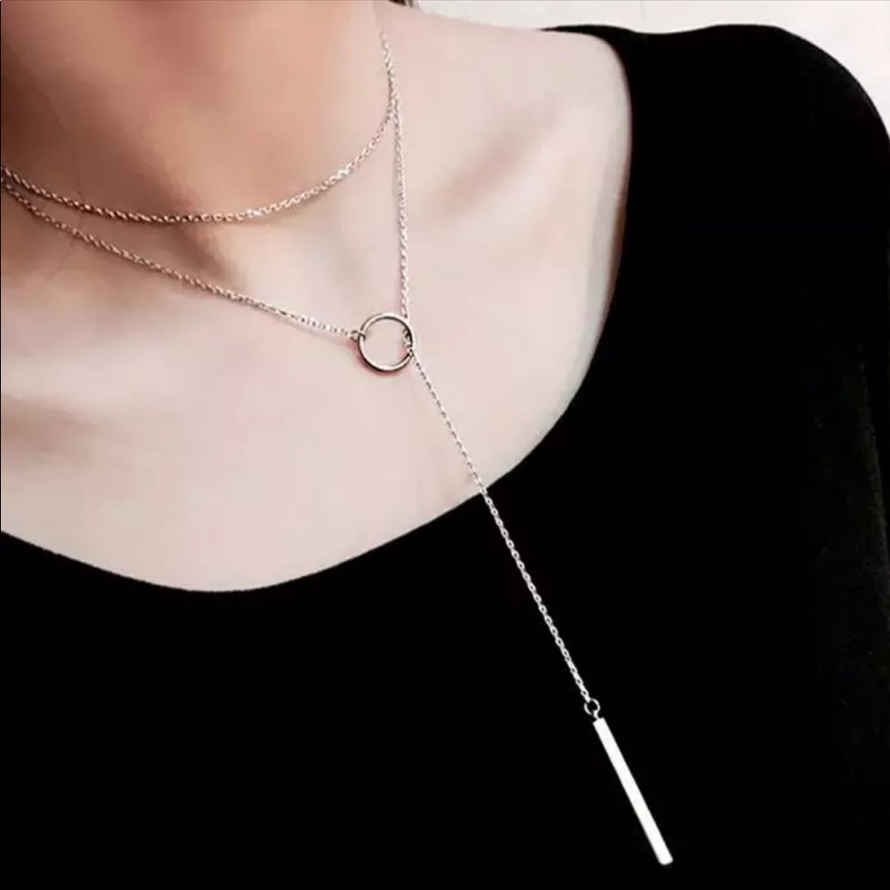 •Mel• Bar Lariat Necklace - Picture 2 of 4